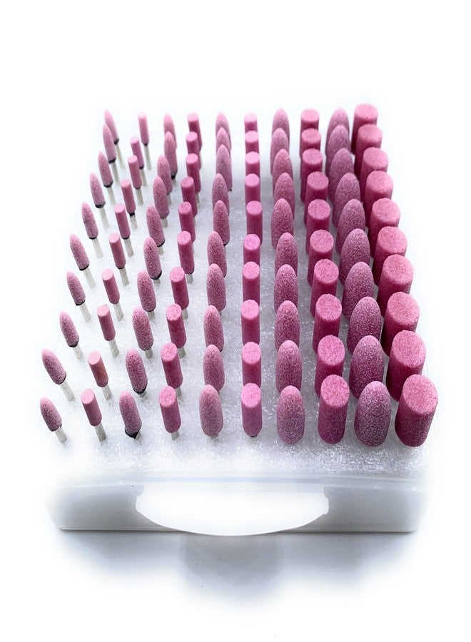 Aone Abrasive Mounted Stone Bur 3mm Set of 100pcs for Grinding, Polishing, Carving & Sanding in Metal, Wax, Plastic, Ceramic, Clay, etc for Dental, Jewellery Making, Model Making, Hobby Crafts DIY - Image 1